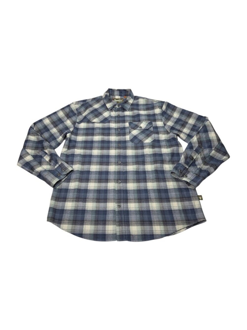 Howler Bros Harker's Flannel Shirt Blue Plaid Men's Large Long Sleeve Padded